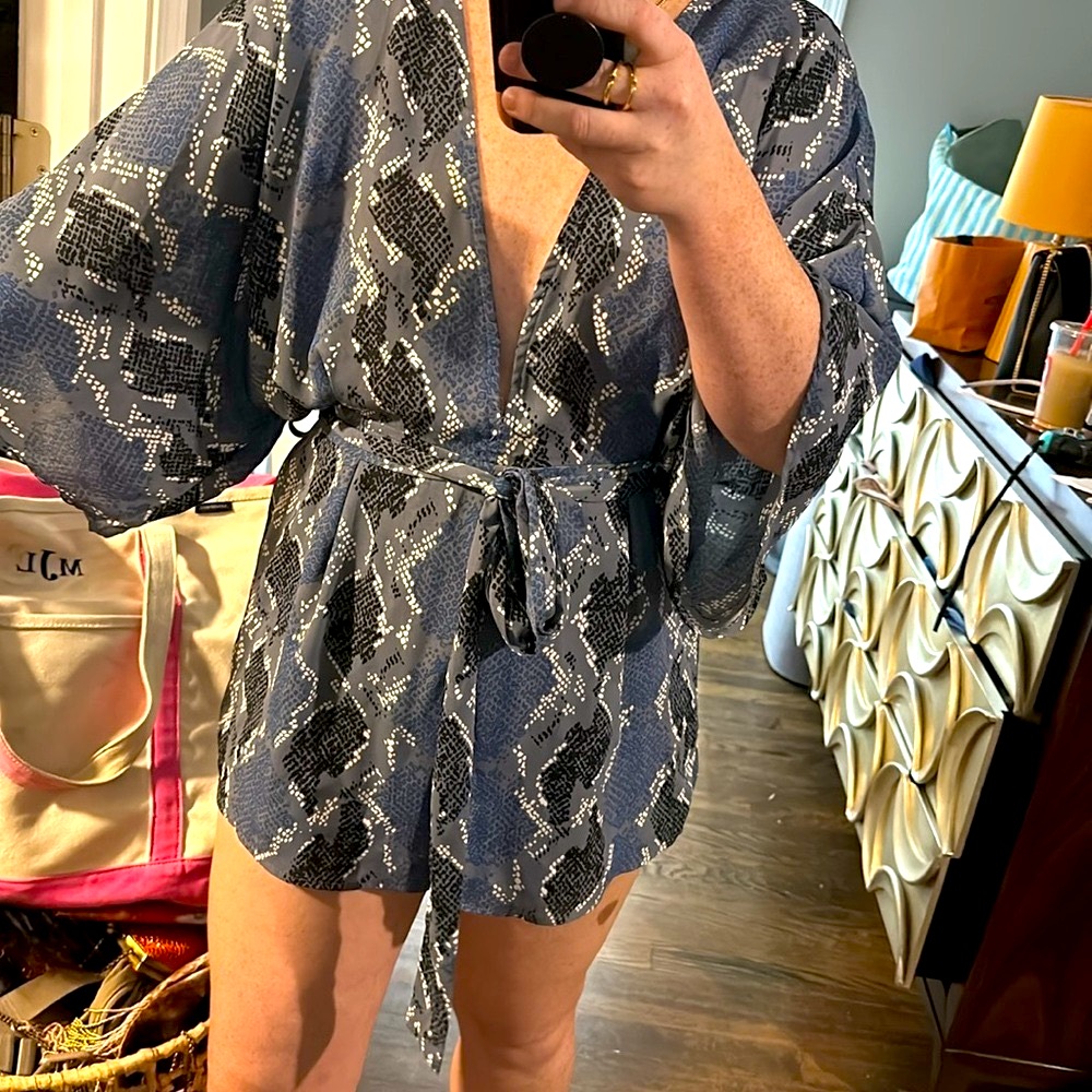 Buddy Love Blue Design Shorts Romper